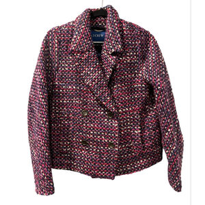 J. Crew Lady Jacket Italian Tweed Nello Gori Mill Blazer Size Medium Wool Mohair